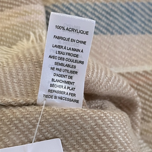 BP. || Stripe/Plaid Tan-Blue Infinity Scarf. - Picture 6 of 6